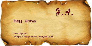 Hey Anna névjegykártya